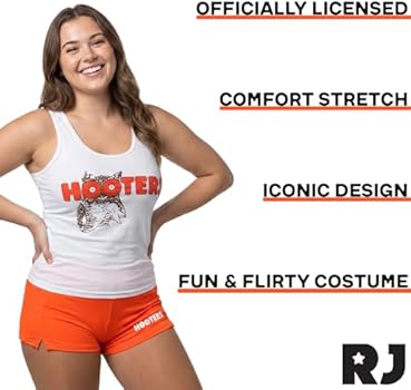 【美品】【激レア】HOOTERS タンクトップとショートパンツ セット Traje icônico de garçonete da Ripple Junction Hooters Girl, inclui